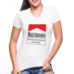 Matrimonio nuoce… t-shirt scollo a v personalizzata donna digitalshirt bianca