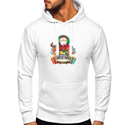 Merry Christmas Trio felpa con cappuccio personalizzata uomo digitalshirt bianca