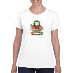 Merry Christmas Trio t-shirt personalizzata donna digitalshirt bianco