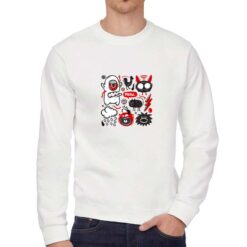 Meaw felpa senza cappuccio personalizzata uomo digitalshirt bianca