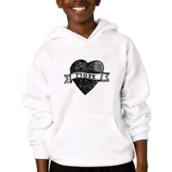 Mom Cuore felpa con cappuccio personalizzata bambino digitalshirtbianco