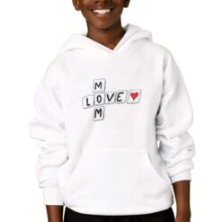 Mom Love felpa con cappuccio personalizzata bambino digitalshirtbianco