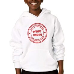 MOM felpa con cappuccio personalizzata bambino digitalshirtbianco