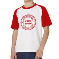 MOM t-shirt bicolor personalizzata bambino digitalshirt rossa