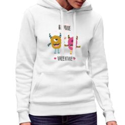 Monster felpa con cappuccio personalizzata donna digitalshirt bianca.jpg
