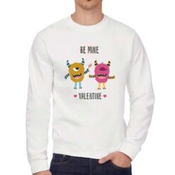 Monster felpa senza cappuccio personalizzata uomo digitalshirt bianca