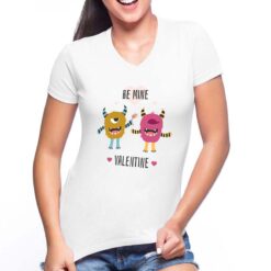 Monster t-shirt scollo a v personalizzata donna digitalshirt bianca