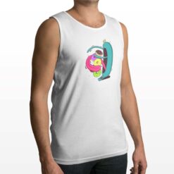 Mostro Affamato canotta personalizzata uomo digitalshirt bianca