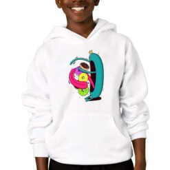 Mostro Affamato felpa con cappuccio personalizzata bambino digitalshirtbianco
