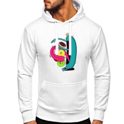 Mostro Affamato felpa con cappuccio personalizzata uomo digitalshirt bianca