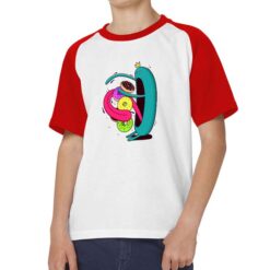 Mostro Affamato t-shirt bicolor personalizzata bambino digitalshirt rossa