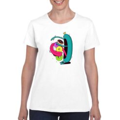 Mostro Affamato t-shirt personalizzata donna digitalshirt bianco