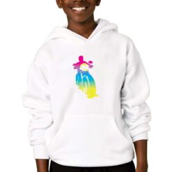 Moto Arcobaleno felpa con cappuccio personalizzata bambino digitalshirtbianco
