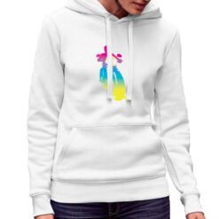 Moto Arcobaleno felpa con cappuccio personalizzata donna digitalshirt bianca.jpg