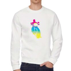 Moto Arcobaleno felpa senza cappuccio personalizzata uomo digitalshirt bianca