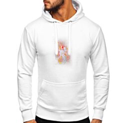 Moto Fiamme felpa con cappuccio personalizzata uomo digitalshirt bianca