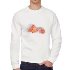 Moto Infuocata felpa senza cappuccio personalizzata uomo digitalshirt bianca