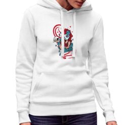 Muerte felpa con cappuccio personalizzata donna digitalshirt bianca.jpg