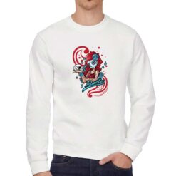 Muerte felpa senza cappuccio personalizzata uomo digitalshirt bianca