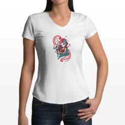 Muerte t-shirt scollo a v personalizzata donna digitalshirt bianca