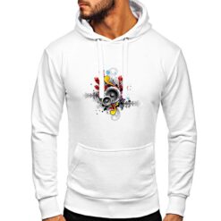 Musica felpa con cappuccio personalizzata uomo digitalshirt bianca