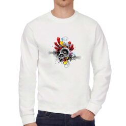 Musica felpa senza cappuccio personalizzata uomo digitalshirt bianca