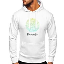 Namaste felpa con cappuccio personalizzata uomo digitalshirt bianca