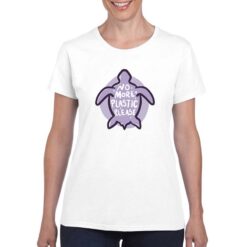 No Plastic t-shirt personalizzata donna digitalshirt bianco