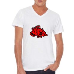 Dont give up t-shirt scollo a v personalizzata uomo digitalshirt bianca