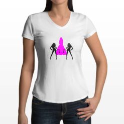 Nubilato t-shirt scollo a v personalizzata donna digitalshirt bianca