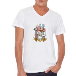 Oggi Cucino Io t-shirt scollo a v personalizzata uomo digitalshirt bianca