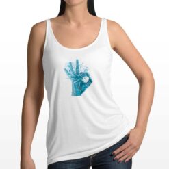 Ok Mano canottiera personalizzata donna digitalshirt bianca