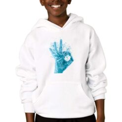 Ok Mano felpa con cappuccio personalizzata bambino digitalshirtbianco