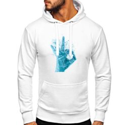 Ok Mano felpa con cappuccio personalizzata uomo digitalshirt bianca