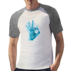 Ok Mano t-shirt bicolor personalizzata uomo digitalshirt grigia