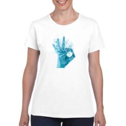 Ok Mano t-shirt personalizzata donna digitalshirt bianco