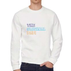 Original Papi felpa senza cappuccio personalizzata uomo digitalshirt bianca