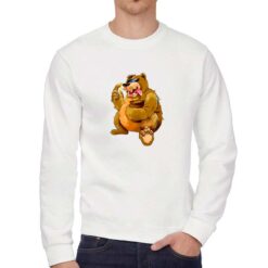 Orso felpa senza cappuccio personalizzata uomo digitalshirt bianca
