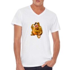 Orso t-shirt scollo a v personalizzata uomo digitalshirt bianca