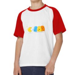 Pacman t-shirt bicolor personalizzata bambino digitalshirt rossa