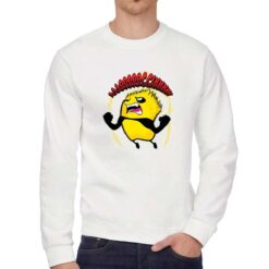 Panda ARGH felpa senza cappuccio personalizzata uomo digitalshirt bianca