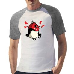 Panda Arrabbiato t-shirt bicolor personalizzata uomo digitalshirt grigia