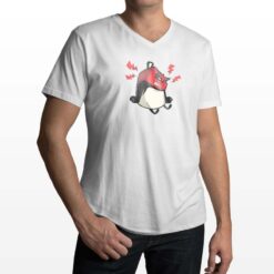 Panda Arrabbiato t-shirt scollo a v personalizzata uomo digitalshirt bianca