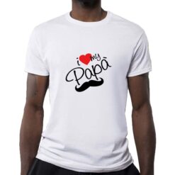 Papà Baffo t-shirt personalizzata uomo digitalshirt bianca