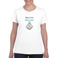 Papà Capitano t-shirt personalizzata donna digitalshirt bianco