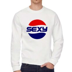 Pepsy Sexy felpa senza cappuccio personalizzata uomo digitalshirt bianca