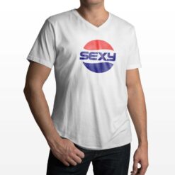 Pepsy Sexy t-shirt scollo a v personalizzata uomo digitalshirt bianca