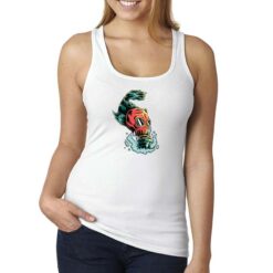 Pesche Maschera  canottiera personalizzata donna digitalshirt bianca