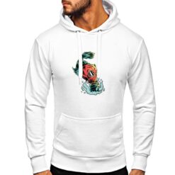 Pesche Maschera  felpa con cappuccio personalizzata uomo digitalshirt bianca
