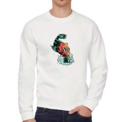 Pesche Maschera  felpa senza cappuccio personalizzata uomo digitalshirt bianca